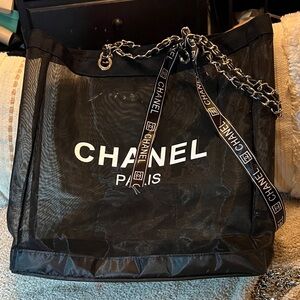 Chanel VIP mesh beach tote